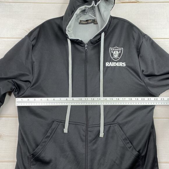 Las Vegas Raiders Dunbrooke Full Zip Jacket M Black Oversized Hooded Oakland NFL - Picture 5 of 10